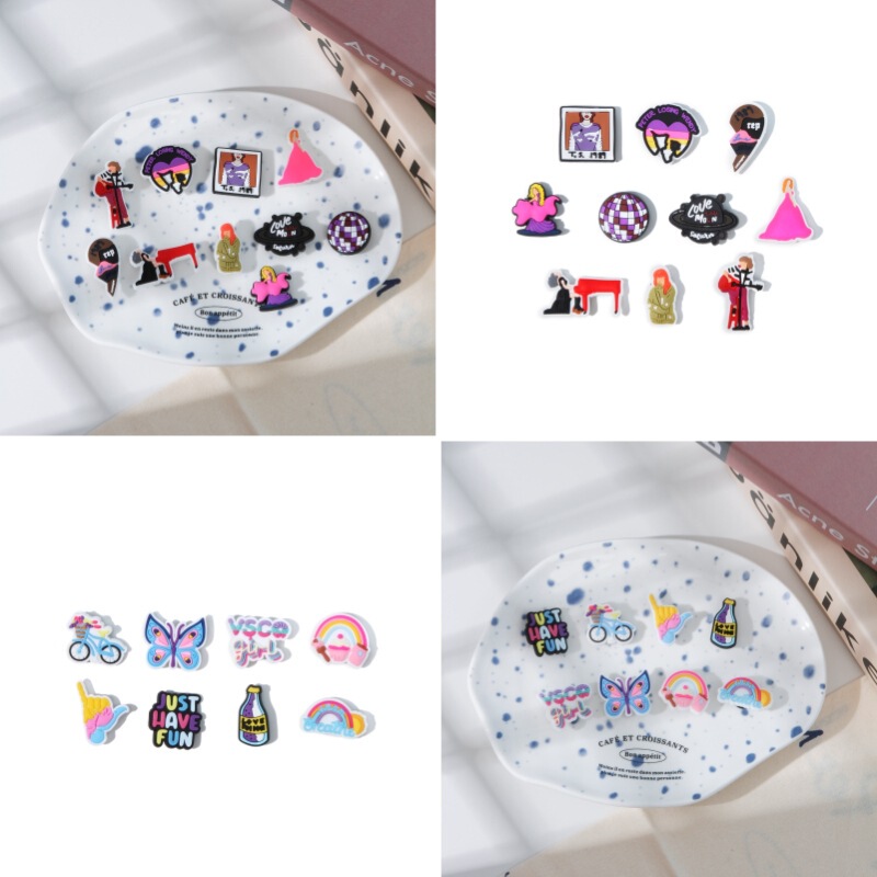 Croc Shoes Women's DIY Shoe Flowers Can Be Freely Matched with Detachable Popular Rubber Buckles High-Grade Decorative Soft Rubber 2025 Spring