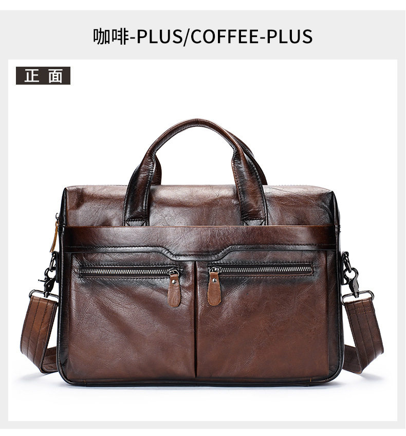 Túi xách nam công sở da bò thật dạng đeo vai kiêm túi xách tay, đựng vừa laptop 14 inch — đen (hoa văn li), 9006 Đen (dệt trơn), 9006 Đen (Hoa văn li), Cà Phê-plus chi tiết 32