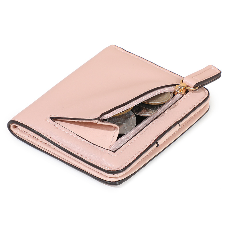 Mayorista personalizado simple PU bolso de cambio bolso corto damas ultra delgado FBA comercio exterior RFID antimagnético billetera de cremallera