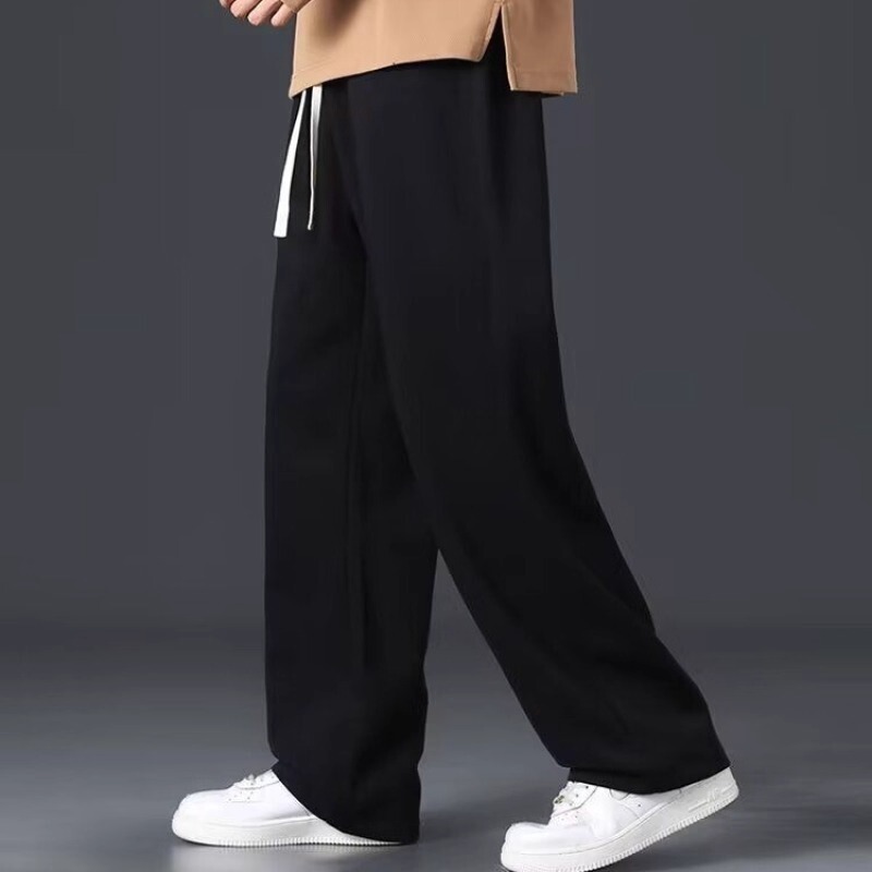 Wholesale Cheap Wide-Leg Casual Pants for Boys, Trendy Loose Straight-Leg Sweatpants, Youth Drawstring Sports Long Pants Wholesale Cheap Wide-Leg Casual Pants for Boys, Trendy Loose Straight-Leg Sweatpants, Youth Drawstring Sports Long Pants