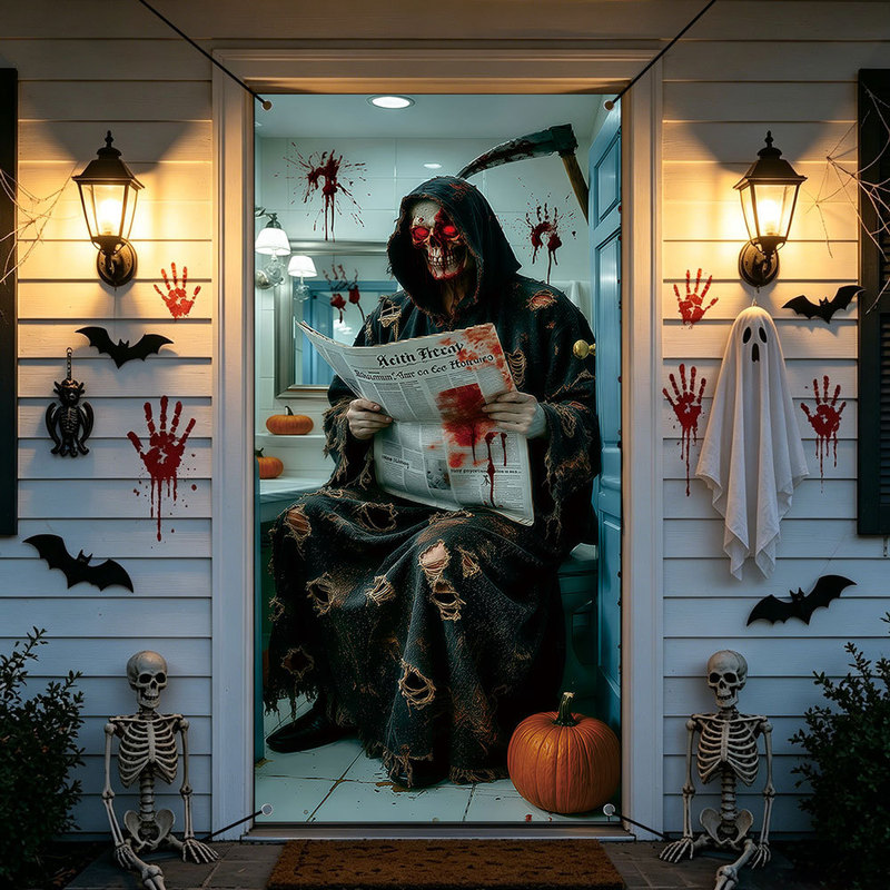 New Cross-Border Halloween Horror Porch Bathroom Decoration Door Curtain Holiday Party Ghost Festival Banner Door Cover Door Hanging New Cross-Border Halloween Horror Porch Bathroom Decoration Door Curtain Holiday Party Ghost Festival Banner Door Cover Door Hanging
