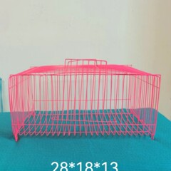 鉄線鳥かご家庭用小型ポータブル輸送ペットケージ折りたたみ正方形枕鳥ペットエクスプレスケージリスケージ