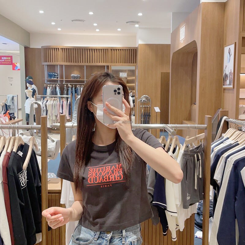 Basic VersaTile New Color ~ Korean Designer 24 Summer MARITHE ShorT Sexy ShorT-sleeved T-shirT Top Charcoal Gray