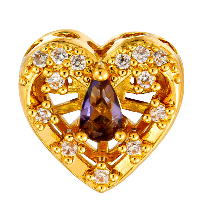 Colgante de cobre micro incrustado Gufasha oro goteo de aceite perlas de transferencia DiDi con perlas de acessorios de perlas huecas fábrica de perlas al por mayor