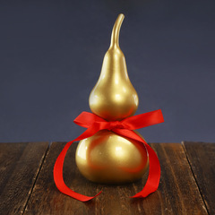 Polished brushed copper gourd ornament open-mouthed gourd luxury gold gourd moving house and opening business gift craft gift