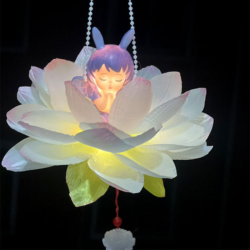 新商品の発光手提げ花灯蓮花灯蓮の花灯灯完成品漢服写真撮影道具夜市の露店卸売り|undefined