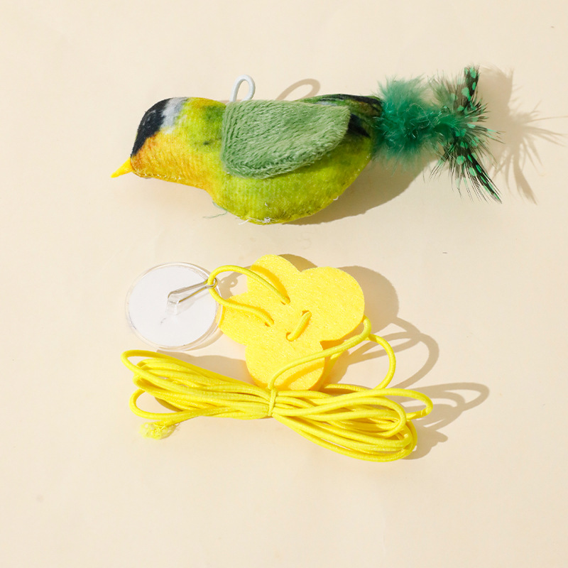 Plato pegajoso para colgar puerta, gato divertido, simulación de pájaro, llamado pájaro, juguete para gatos, artefacto de auto-hola para gatos, suministros para gatos 1.7M