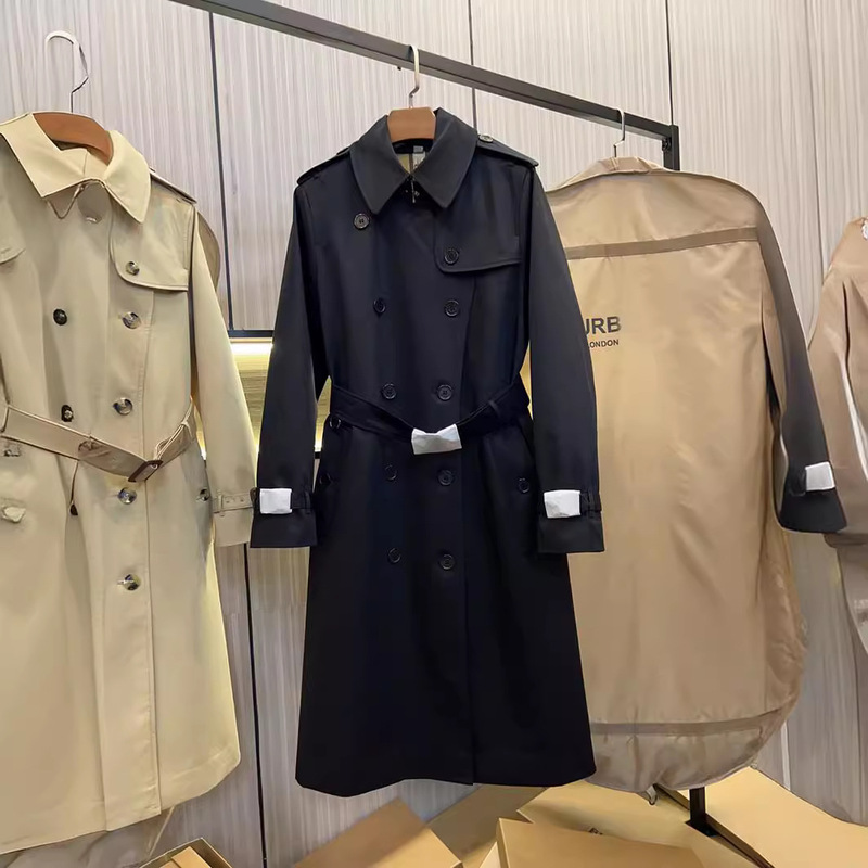 Foreign trade European high Version New bbr Kensington long Trench coat gabadian windproof waterproof Trench coat