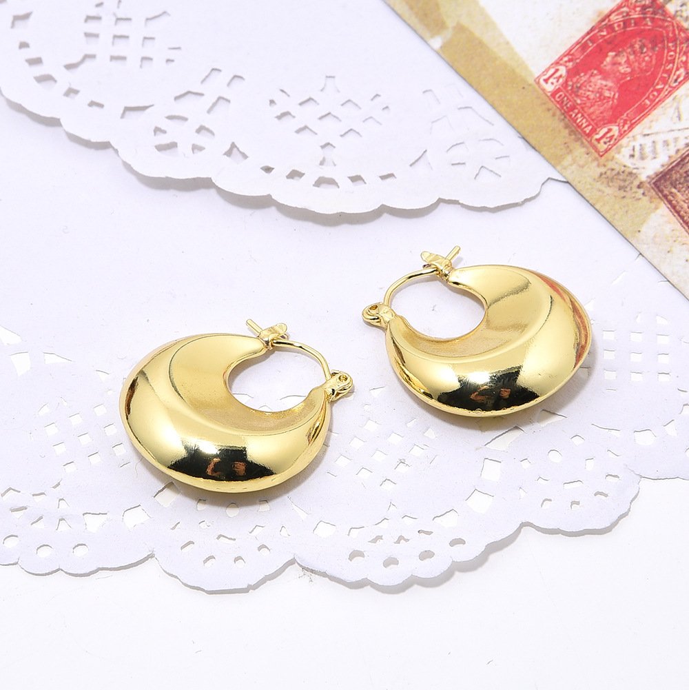 Hoop Earrings Classification 1 Pair Streetwear U Shape Copper Plating Hoop Earrings