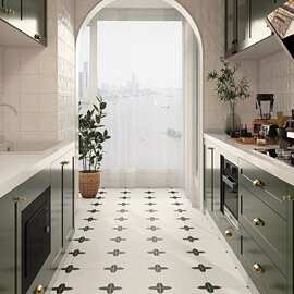 法式卫生间瓷砖小花砖 300x300餐厅厨房 卫生间浴室 复古地面砖瓷