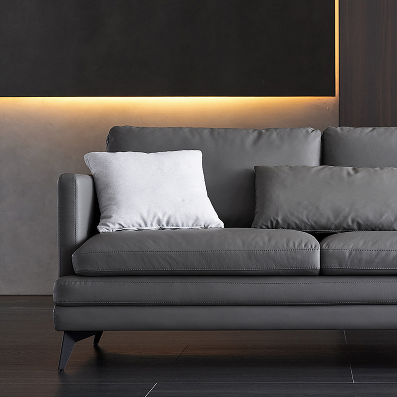 Sofá de cuero combinación de esquina sofá de cuero minimalista italiano chaise simple sofá moderno muebles de sala