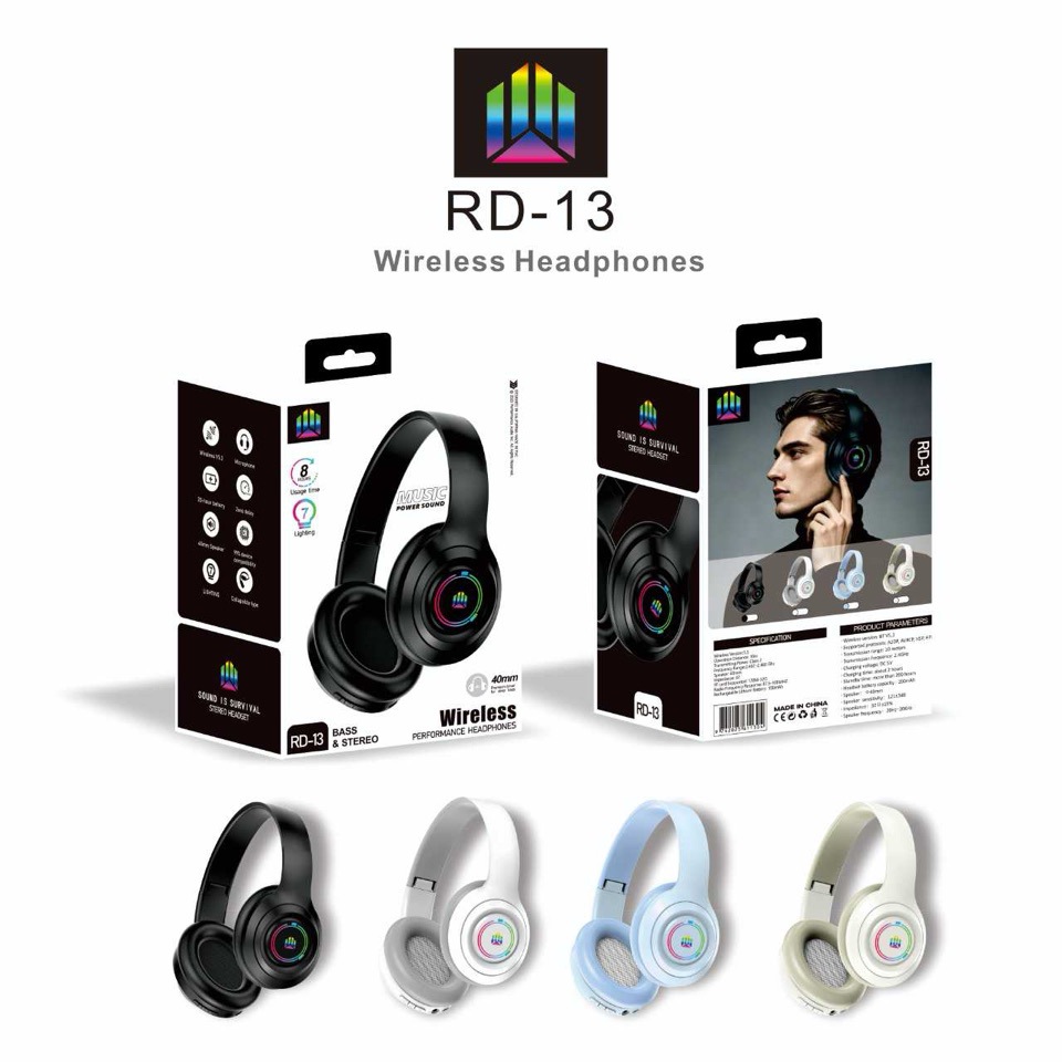 New RD-13 Over-Ear Bluetooth Headphones High Fidelity Long Battery Life Gaming Noise Cancellation Wholesale Factory Supply - 8