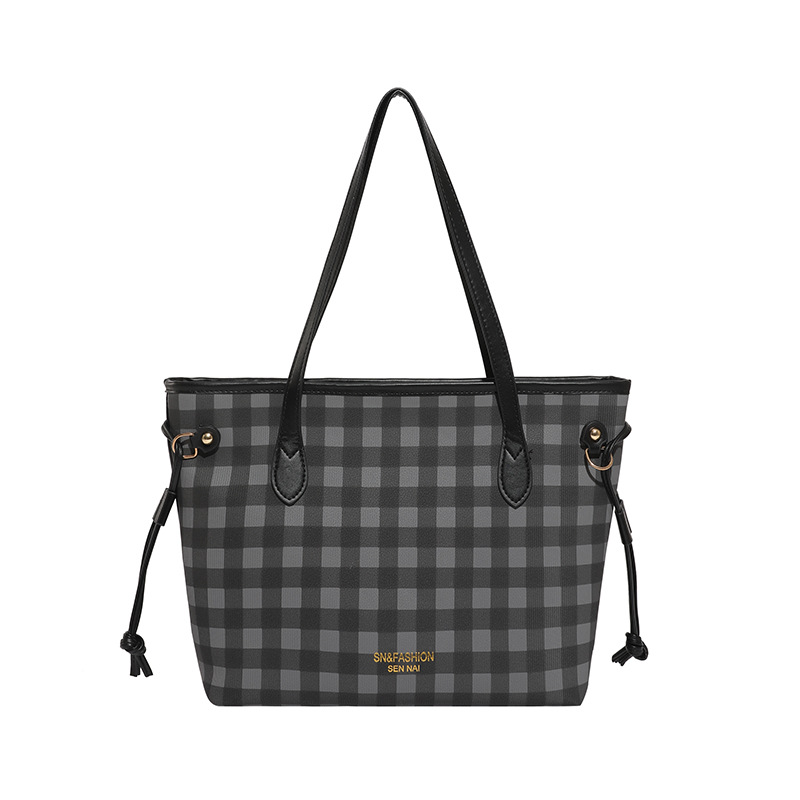 Este año popular nicho bolso a cuadros mujeres 2025 nueva moda versátil bolso de hombro de gran capacidad bolso de viaje