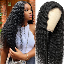 跨境欧美全真人发假发前蕾丝拼接头套13x4 deep wig human hair