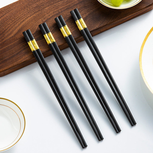 High-grade alloy chopsticks, household chopsticks, non-slip, anti-mould, high temperature resistance, non-deformation, hotel tableware, antibacterial and sterilizable