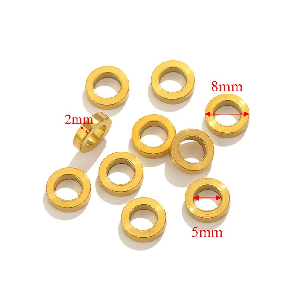 Acero inoxidable gran agujero anillo sin costura plano circular anillo cerrado diafragma anillo cerrado accesorios joyería granel al por mayor