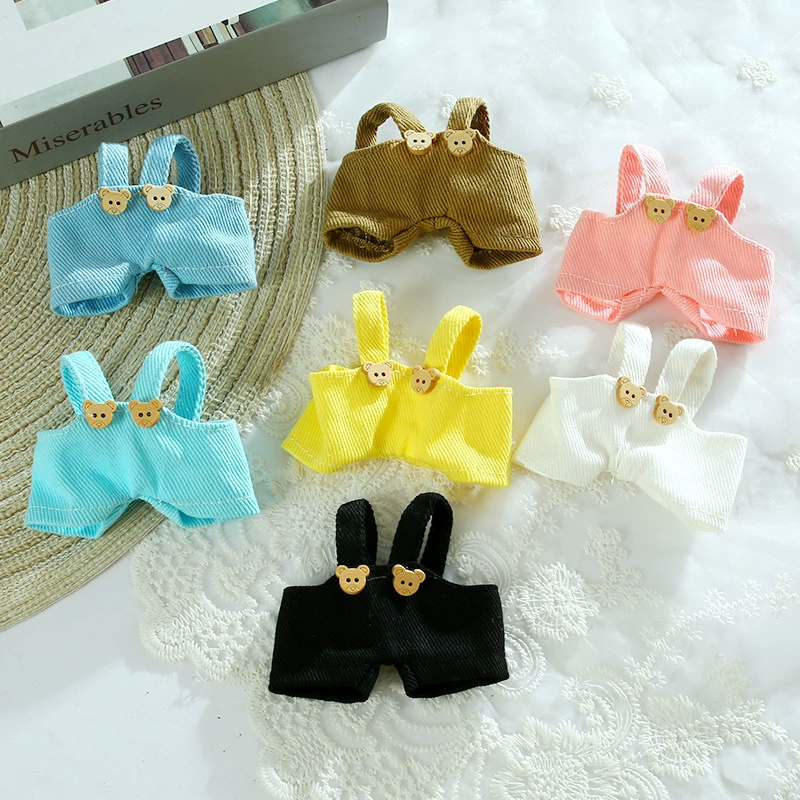 Кукольные штаны 10 см, аксессуары, кукольная одежда 15cm Boss Dog, плюшевые штаны на подтяжках для куклы, хлопковая кукла, игрушечная одежда, шорты