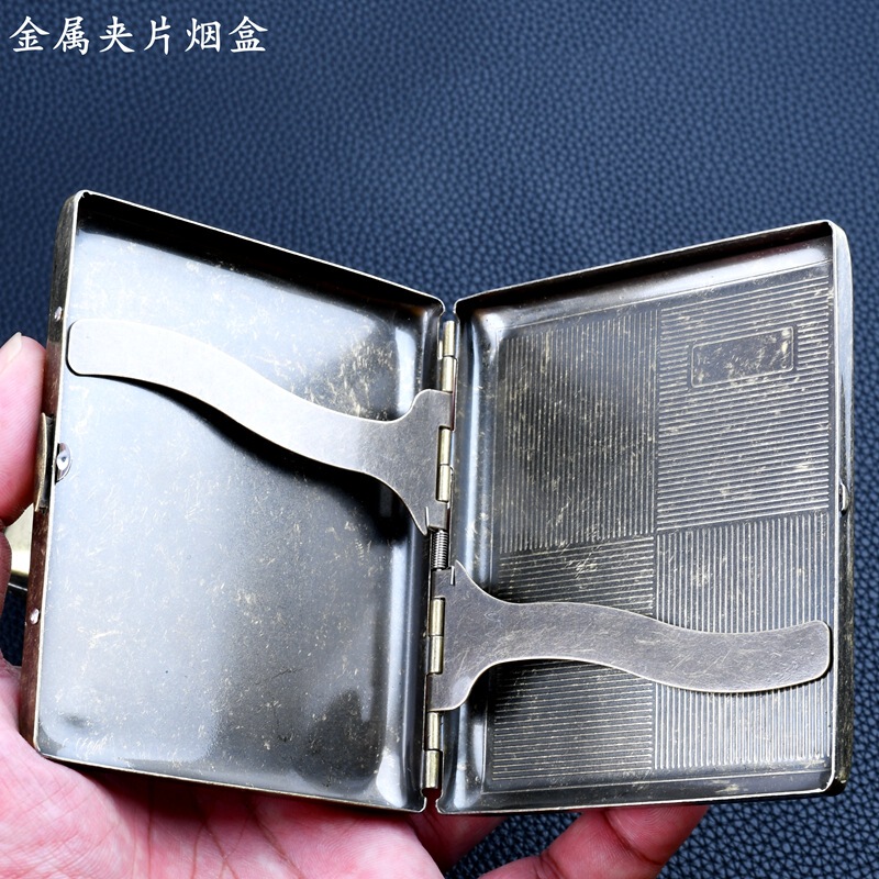 彫刻金属タバコケース20本セット男性超薄鉄タバコクリップ個性創意防圧防湿香|undefined