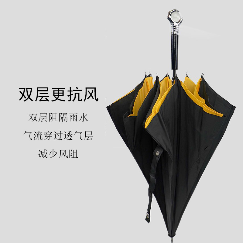 Elite black automatic double-layer windproof umbrella