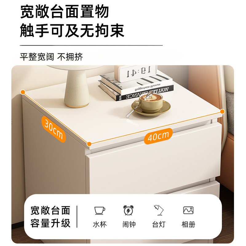 Mesa de cabezal de cama simple y pequeña multifuncional con armario de almacenamiento de extracción para habitaciones de alquiler de dormitorios pequeños armarios de cama