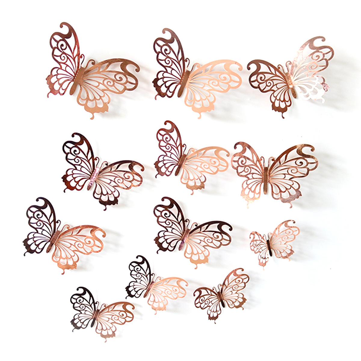 Fronteriza primavera mariposa fiesta decoración 3D pegatinas de mariposa cumpleaños de niños boda diseño pegatinas de pared al por mayor