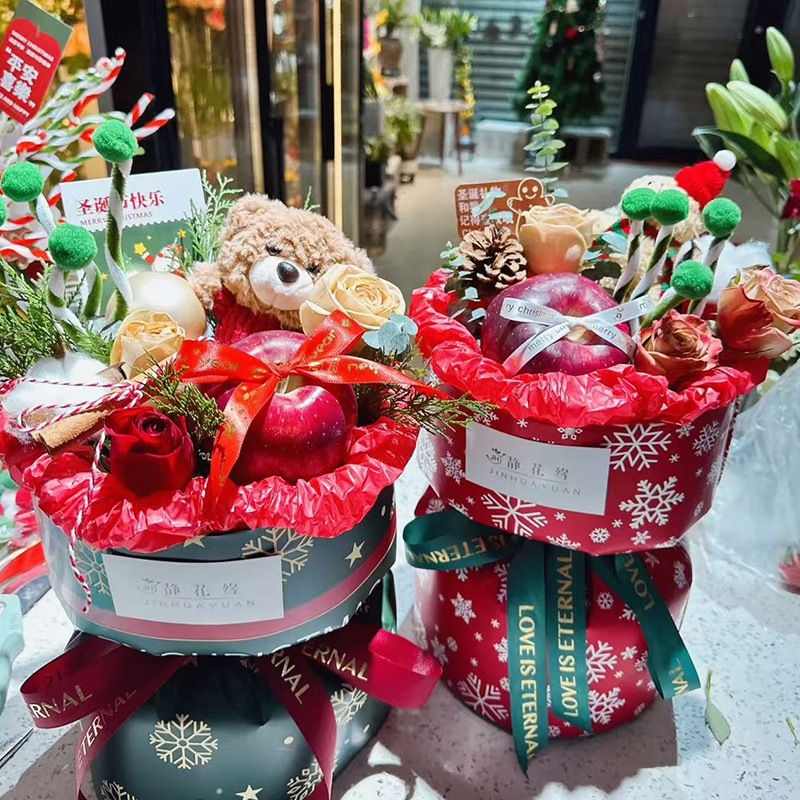 Navidad flores flores flores regalos papel de embalaje impermeable papel de noche de Navidad manzana ramo florista papel de embalaje image 5