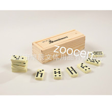 卓辰实木双六 Domino多款式木盒多米诺骨牌象牙色包装28张双6积木