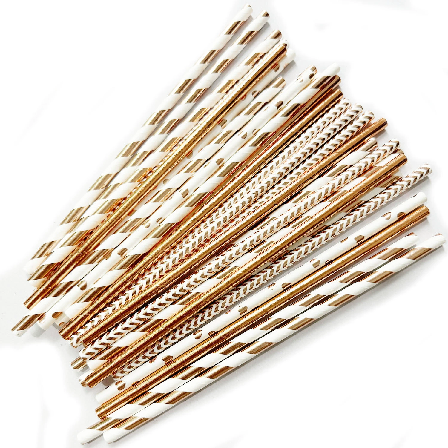 Трансграничный спот Оптовая одноразовая бумажная соломка разлагаемая бумажная соломка розовое золото серии соломка для вечеринок