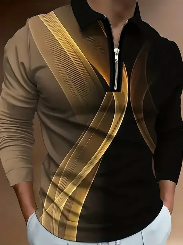 2024 nueva camisa POLO con cremallera de manga larga de alta calidad de moda casual transfronteriza de comercio exterior de Amazon MB14