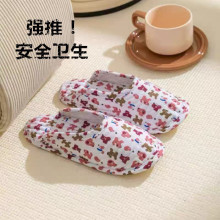 女款韩式家居室内专用鞋单层布艺棉质地板爬爬垫拖鞋平底防滑布拖