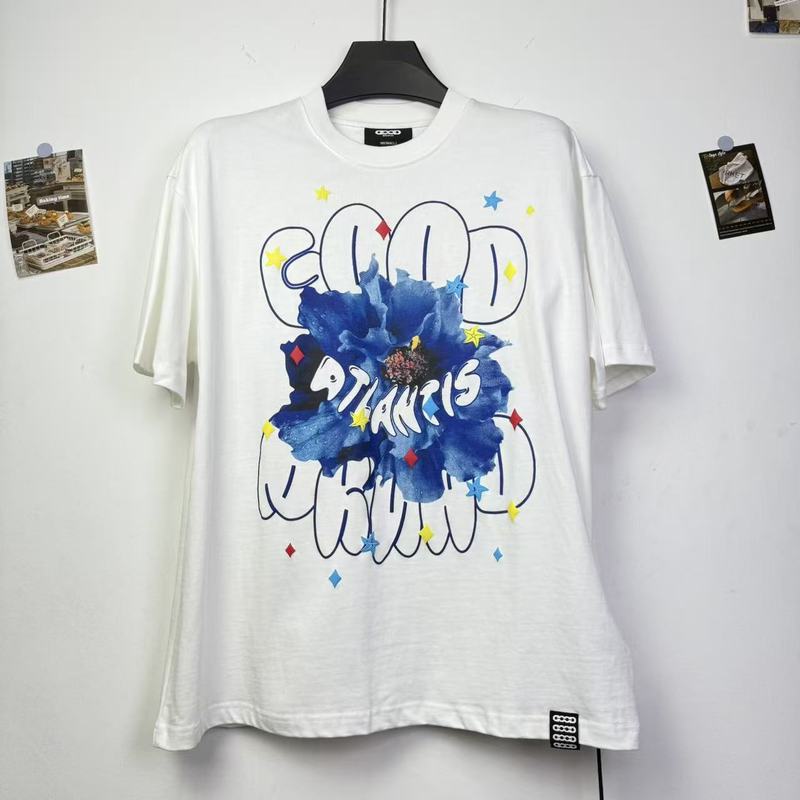现货 GOODBRAND  Atlantis蓝海花朵印花轻奢时尚高级感短袖T恤 男|undefined
