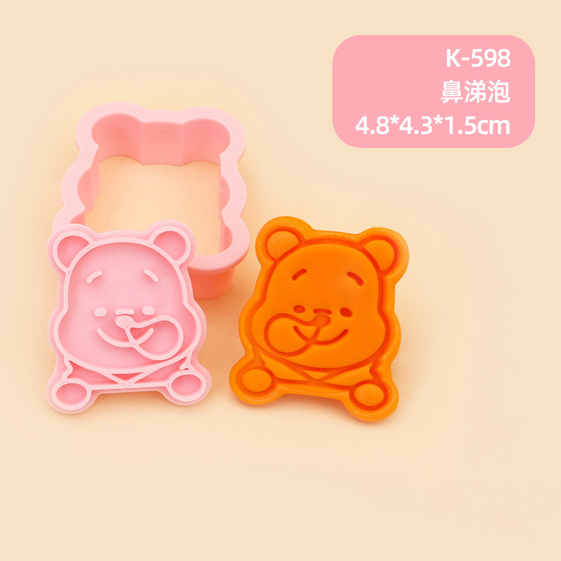 Molde para Galletas de Winnie the Pooh, Molde para Hornear de Fondant con Diseño 3D de Dibujos Animados, Molde para Decoración de Pasteles para Hacer en Casa