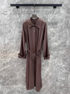 Niche New Women's high quality Belt Long Coat Exquisite and Able Elegant Style Jacket