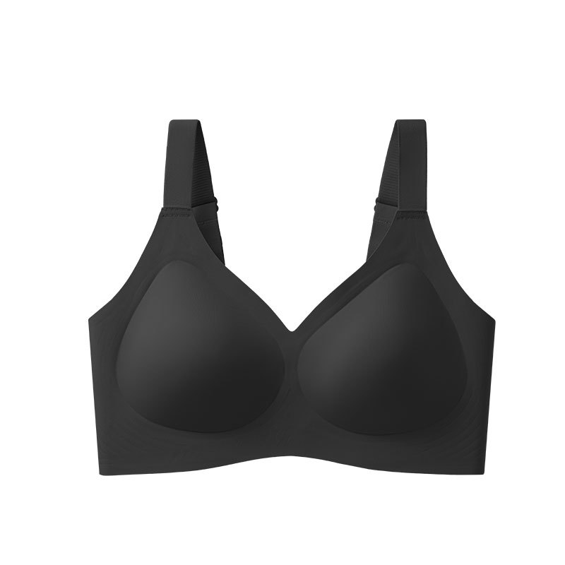 Gran tamaño suave de soporte de jalea ropa interior delgada pequeño sin marcas sujetador para mujeres que se reúnen contra los senos colgantes anti-caída sujetador de soporte superior