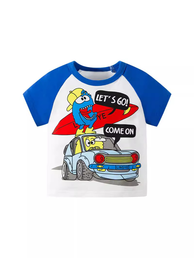 Ropa para niños coreanos al por mayor verano nuevo niño dibujos animados camiseta de manga corta ropa para niños top de bebé fuente transfronteriza