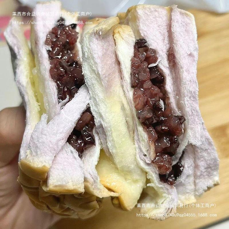 怠惰な紫米パン栄養価の高い食事代替黒米サンドイッチ三層サンドイッチチーズ学生朝食全箱卸売|undefined