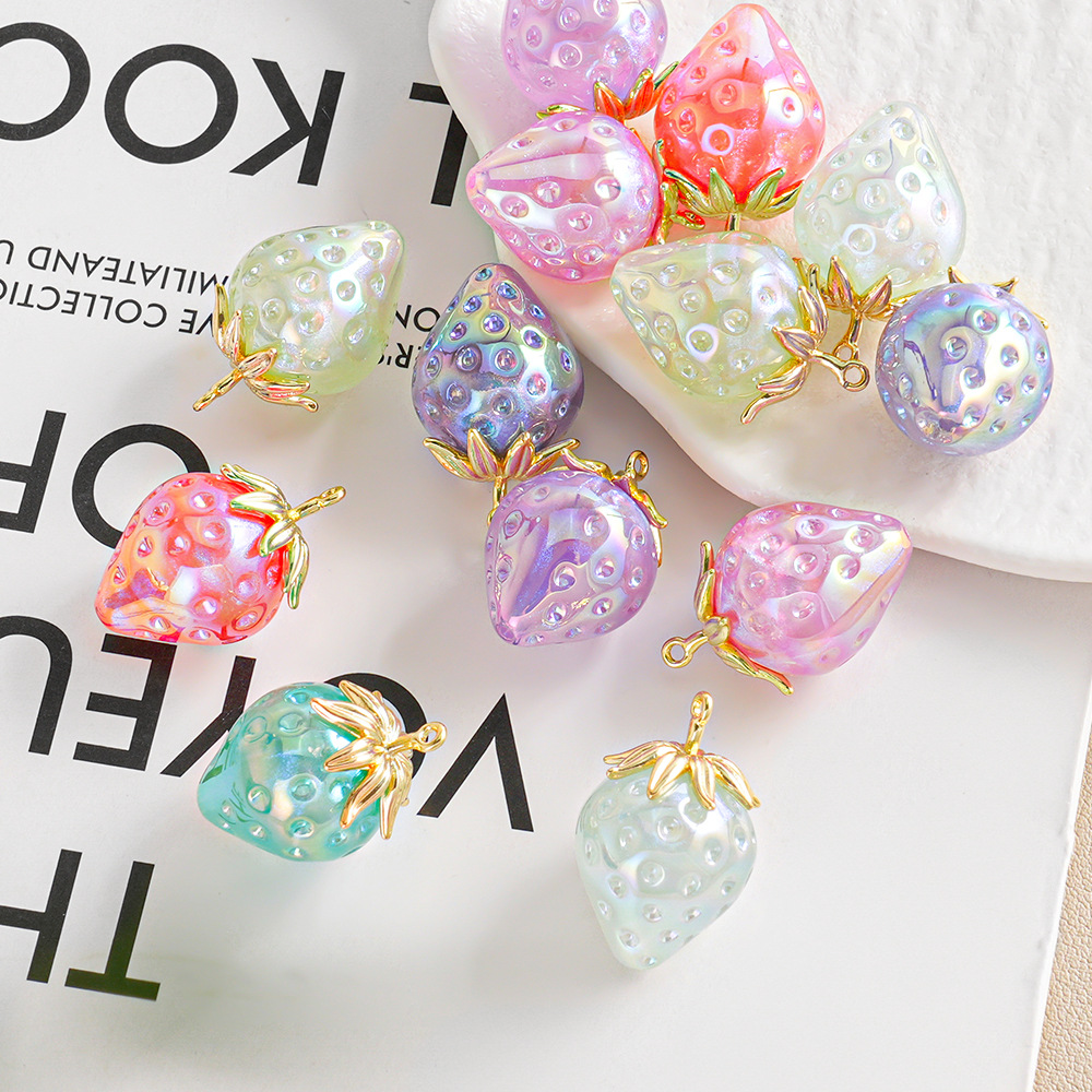 Heidi nuevo producto de alta calidad 6 hielo belleza fresa colgante cadena de teléfono móvil llavero colgante de bricolaje accesorios materiales