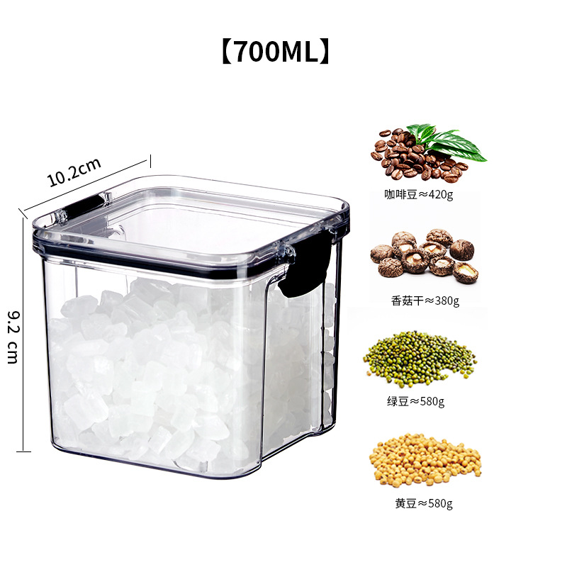 Tanque de sellado plástico de grado alimenticio dulces granos de café almacenamiento fresco caja de almacenamiento tanque de sellado a prueba de humedad cocina
