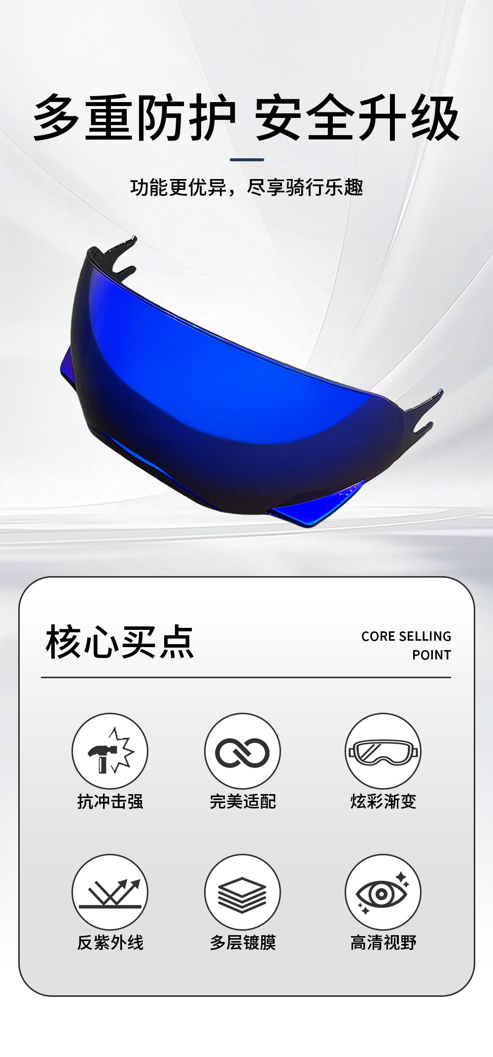 BELL helmet visors are suitable for BROOZER retro helmets and warrior helmets, suitable for both day and night use
