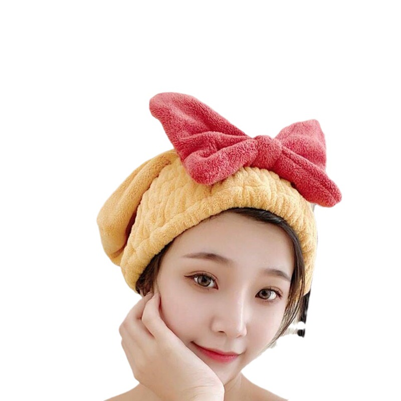 クロスボーダーボウタイヘアドライキャップ、吸水速乾、厚手で可愛いヘアドライタオル、洗髪用シャワーキャップ、女性用ヘアドライタオル|undefined