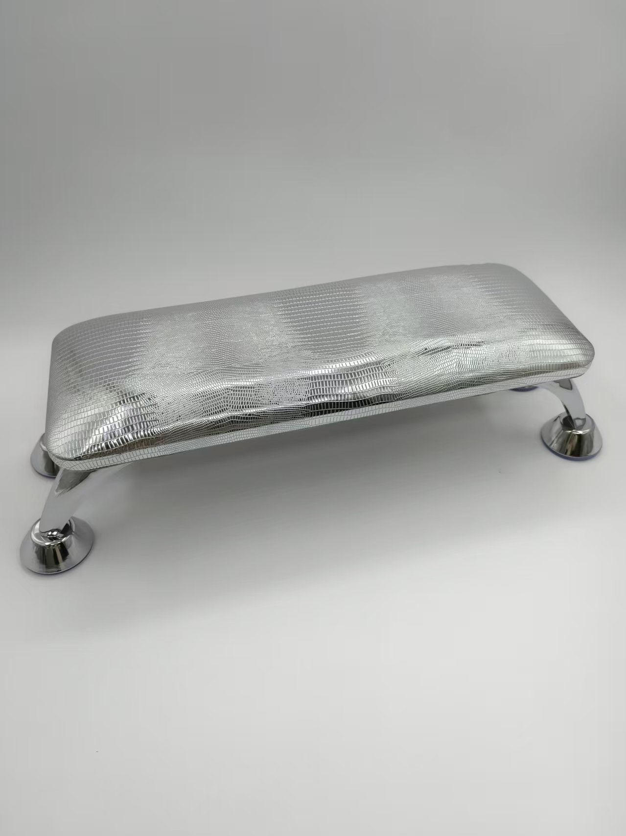 Unidad de manicura transfronteriza, almohada de mano grande brillante de PU, taburetes metálicos europeos, lámpara de fototerapia, almohadilla de mano cómoda especial