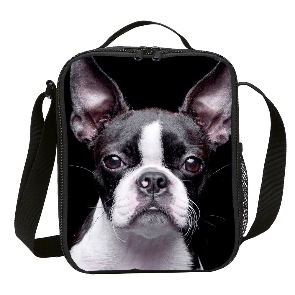 跨境货源可爱动物狗图案儿童午餐包 图片3D印花学生野餐包饭盒袋