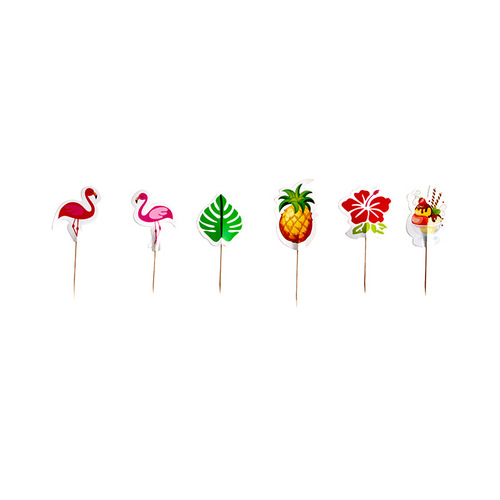 24PCS cake insert holiday party table dessert table decoration props tropical