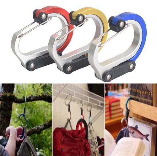 D-type climbing carabiner aluminum alloy quick hanging buckle outdoor sports equipment tool multifunctional safety field buckle climbing carabiner 