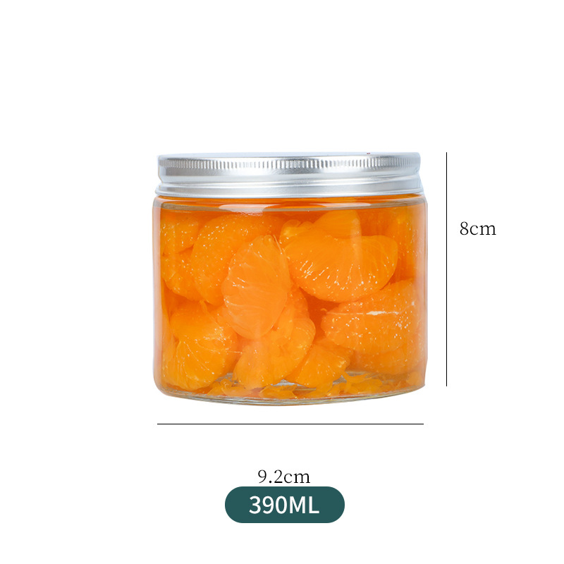 Botella de almacenamiento de vidrio redondo puro frasco de granos de vidrio sellado frasco de vidrio de almacenamiento de granos de té perfumado de frutas secas al por mayor