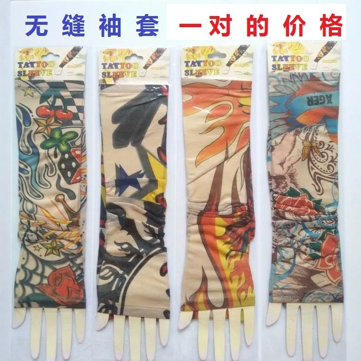 Модные татуировки рукава бесшовные велосипедные рукава мужской женский цветочный рукав на открытом воздухе солнцезащитный крем бесшовные татуировки нарукавные рукава