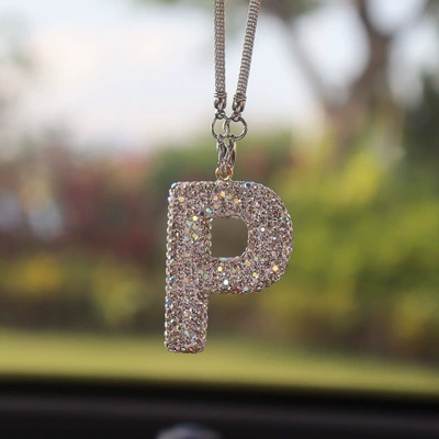 Pendant Car Interior Pendant High-End: Car hanging - p-letter-car-pendant-ab-color-transparent-diamond