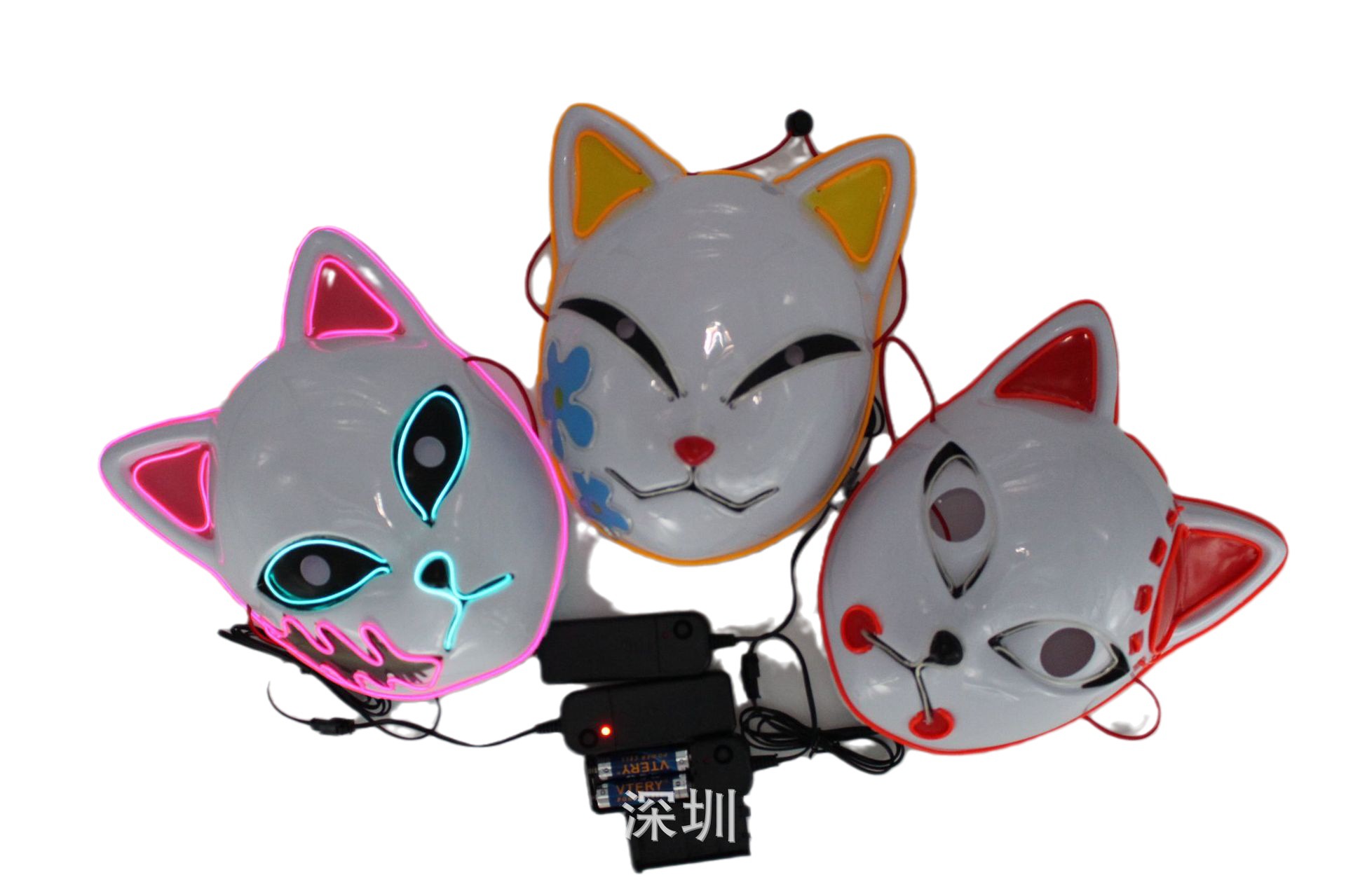 Ghost Blade carbón Zhilang conejo máscara luminosa EL máscara luminosa/Fabricante de producción/yamasun exclusivo