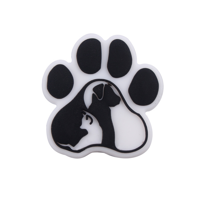 Productos para bebés dibujos animados animales de leopardo garra de perro perlas de silicona bebés DIY tetina cadena de dientes molares accesorios de pulsera de goma