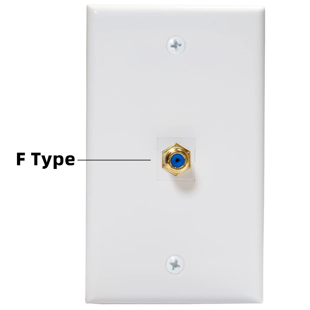 F头电视免焊卡扣有线电视面板F头面板单口F头墙插Coax Wall Plate